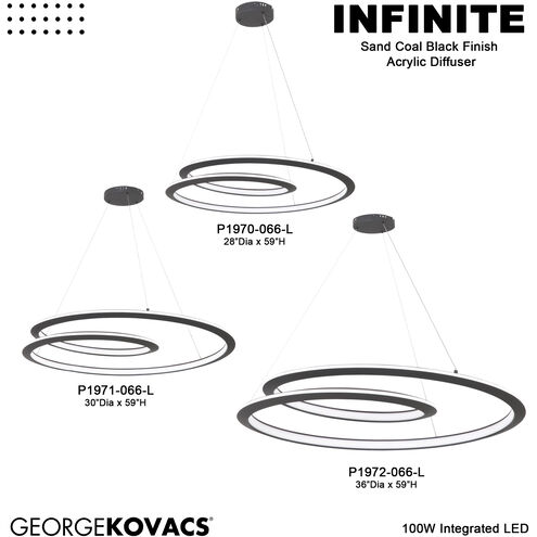 Infinite LED Sand Black Pendant Ceiling Light